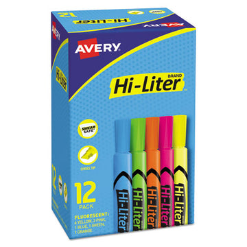 Avery® Hi-liter Desk-style Highlighters, Assorted Ink Colors, Chisel Tip, Assorted Barrel Colors, Dozen freeshipping - TVN Wholesale